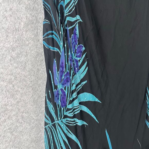 Eva Blue Plus Dress Size 18 Black Blue Tropical Beaded Midi Y2K Whimsygoth Fairy - Picture 6 of 11